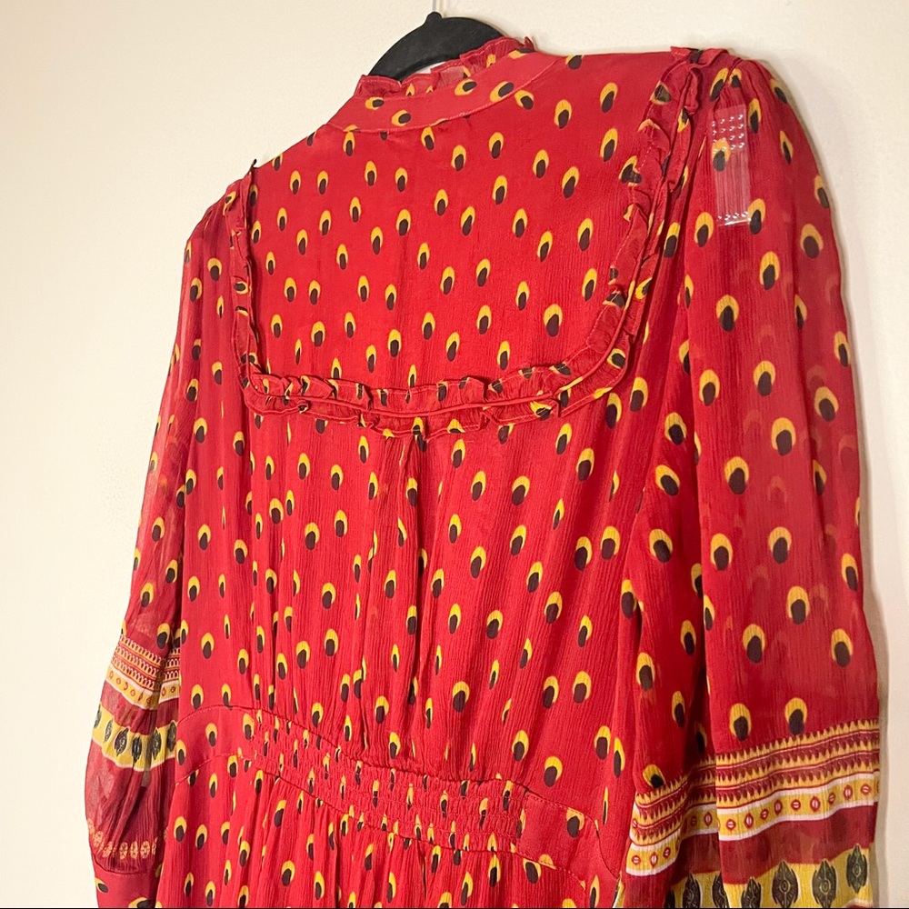 ba&sh Red Patterned Midi Dress - Picture 9 of 9